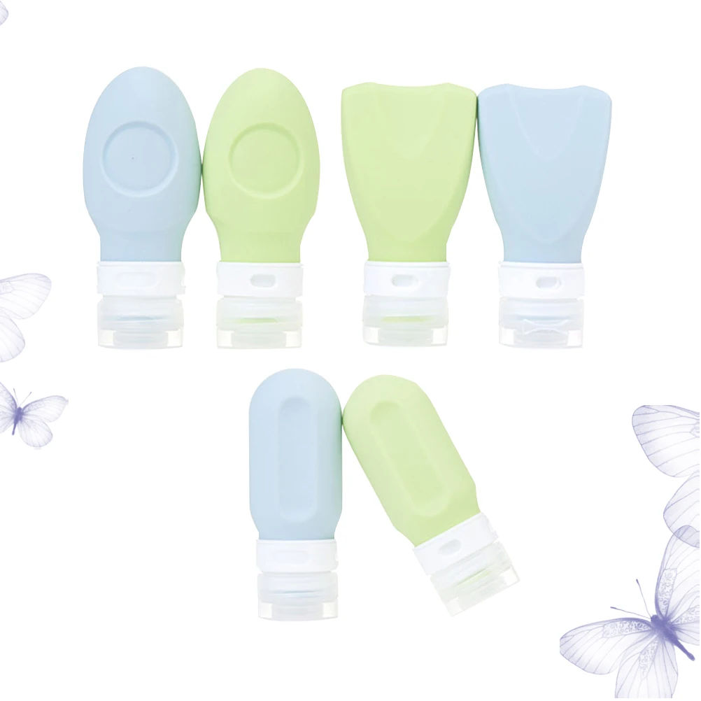 

6 Pcs Pump Dispenser Bottle Travel Silicone Shampoo Subpackage Bottles Bottled Blue Portable