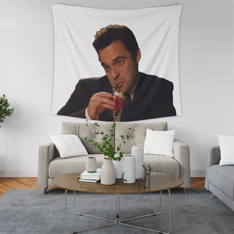 Gaslight Gatekeep Girlboss Nick Miller New Girl Tapestry Wall Hanging Art for Bedroom Living Room Decor College Dorm Party