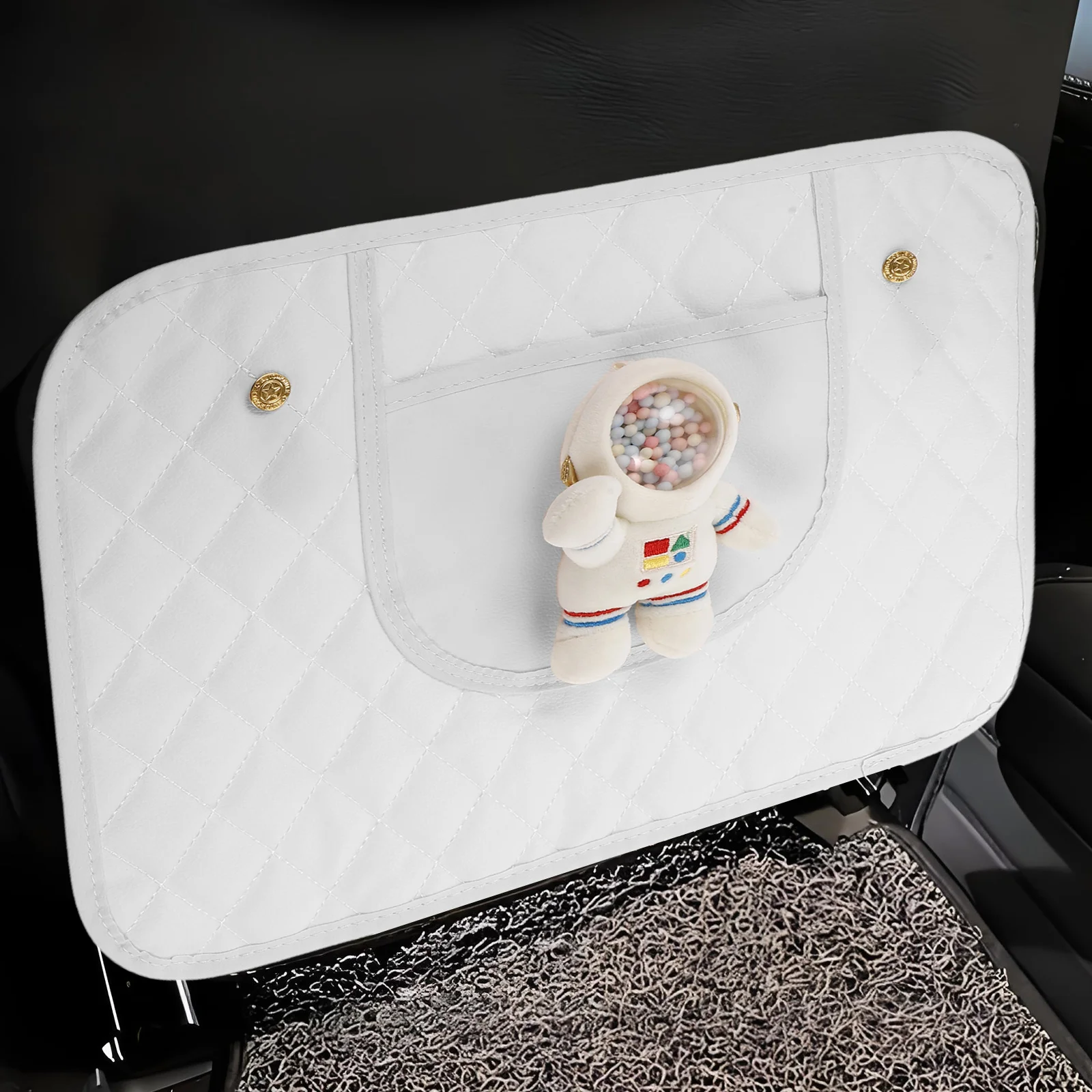

1pcs Car Kick Storage Pocket Durable Back Cover For Feet Universal Fit Rear Seat Organizer Pad Automotive Seat Protector