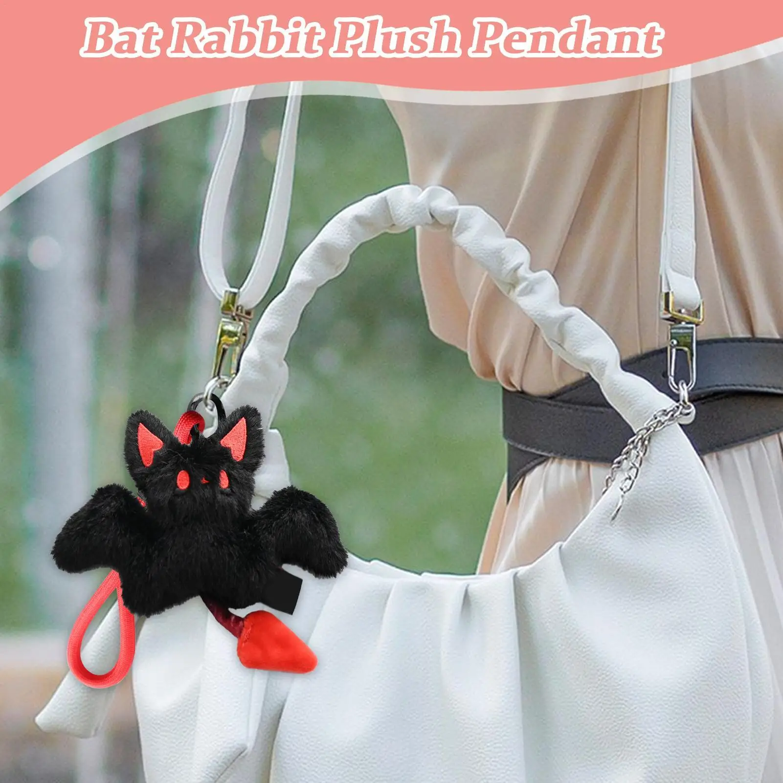 Adorable Bat Bunny Stuffed Animal Plush Toy - Soft Cuddly Backpack Charm for Kids Girls Boys Teens Room Decor Birthday Gift