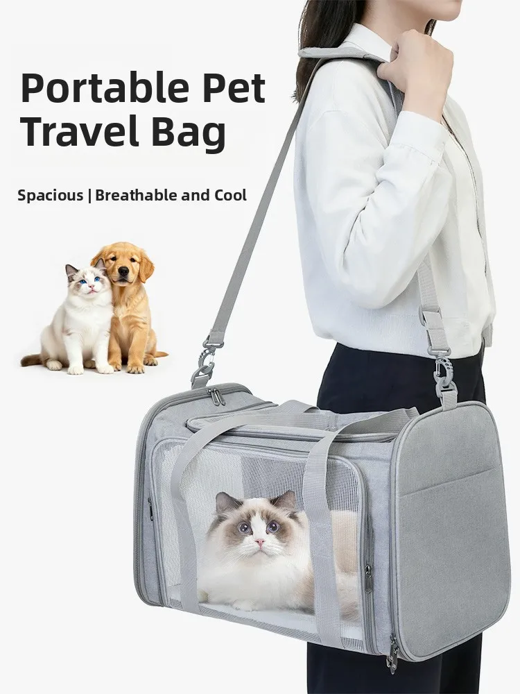 

Портативная дорожная сумка-переноска для животных на одно плечо, складная, для прогулок с собакой, большая вместимость, вентилируемая, дышащая, для авиаперелетов