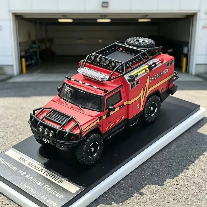 MK Miniatures Diecast 1/64 Alloy Model Car Hummer H2 Ambulance