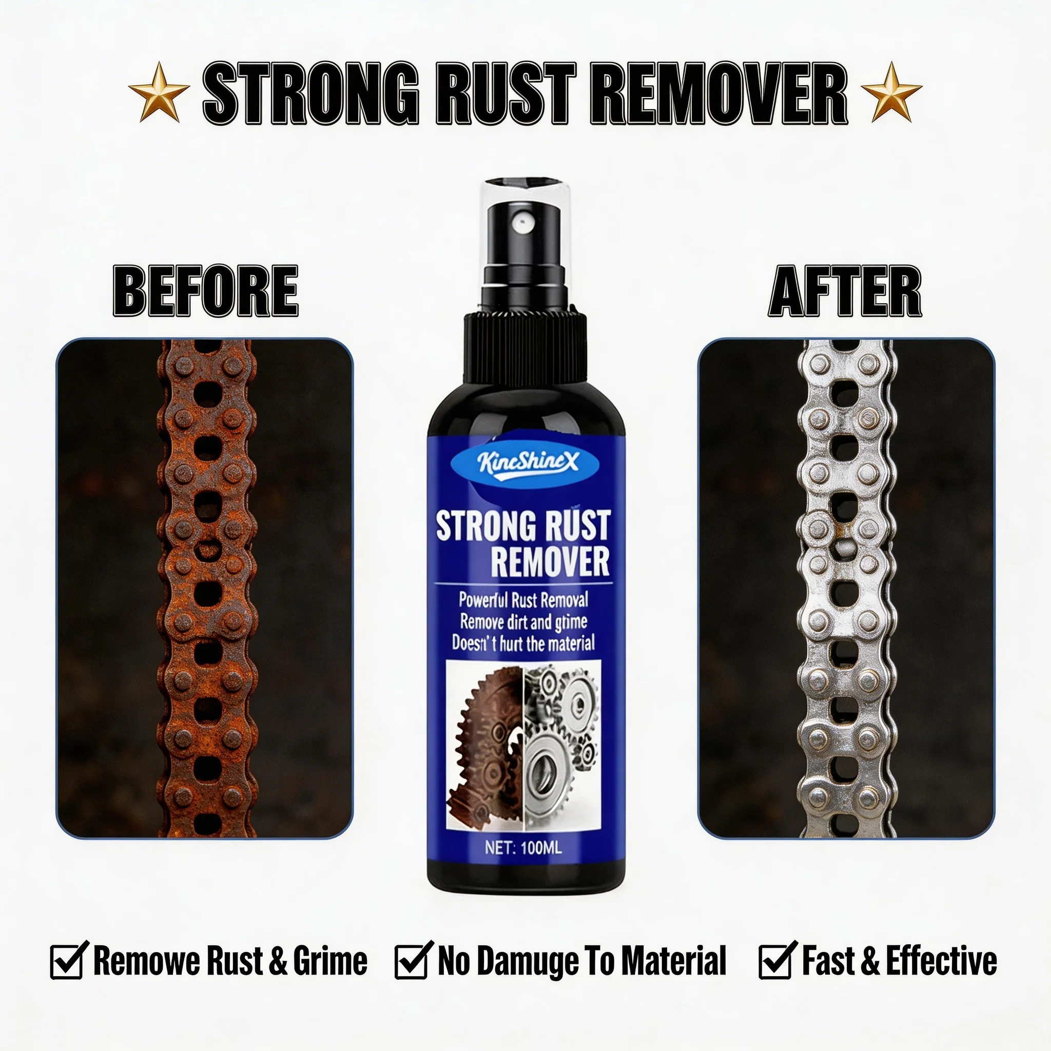 

Спрей для удаления ржавчины с автомобиля, средство для очистки выхлопных труб и колесных дисков, удаление металлической пыли и пятен, универсальное средство для ухода за металлом