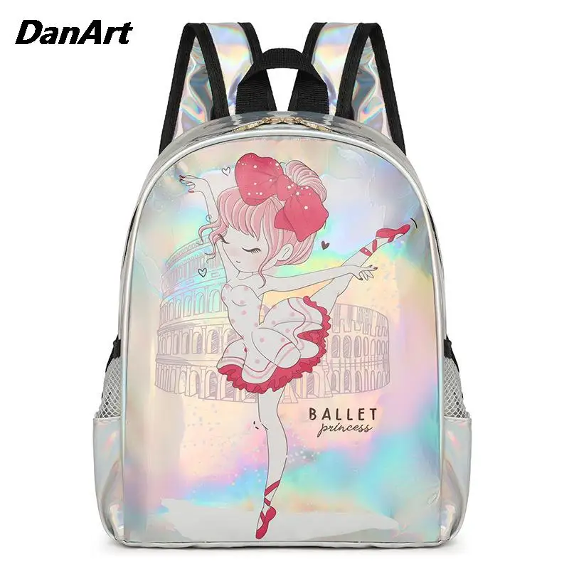 Girls Ballet Dance Backpacks Duffel Teens Latin Dance Yoga Sparkly Daypack Waterproof Kids Laser Schoolbag Children's dance bag