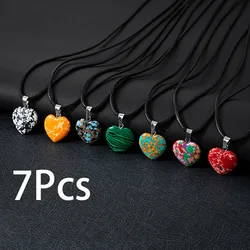 7Pcs/set Natural quartz crystal pendant Necklace Therapeutic Gemstone pendant Delicate jewelry Fashion accessories