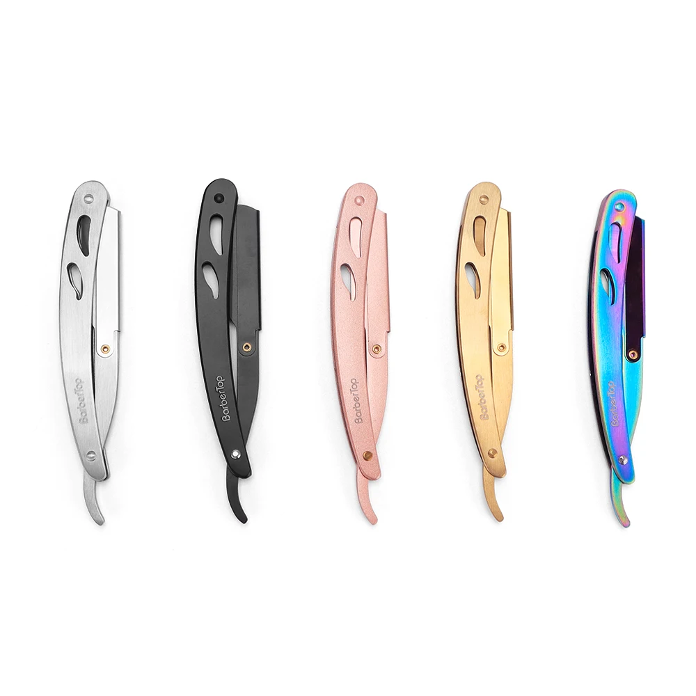 

Barbertop 5 color Manual Shaving Razor Men Folding Beard Cutter Barber Replaceable Blades Shavette Trimming Barbershop Tool