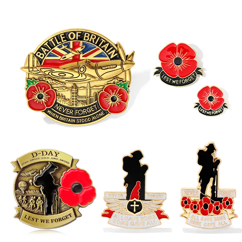 Battle of Britain Commemorative Brooch Pins Remember Memorial Day Gifts Lest We Forget  Lapel Badge for Women Men