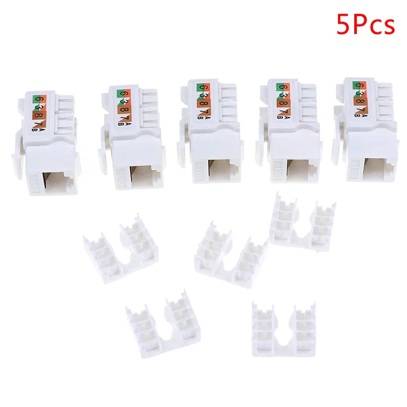 5Pcs CAT6 RJ45 110 Punch Down Keystone Computer Module Network Ethernet Jack