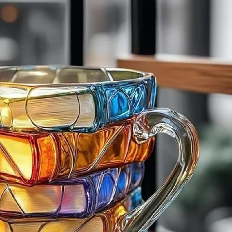 رسمت كتاب القدح 11 أوقية الجدة ثلاثية الأبعاد رسمت الكتب القهوة القدح فريدة من نوعها الملونة الراتنج الكتب كومة فنجان القهوة جمع الهدايا