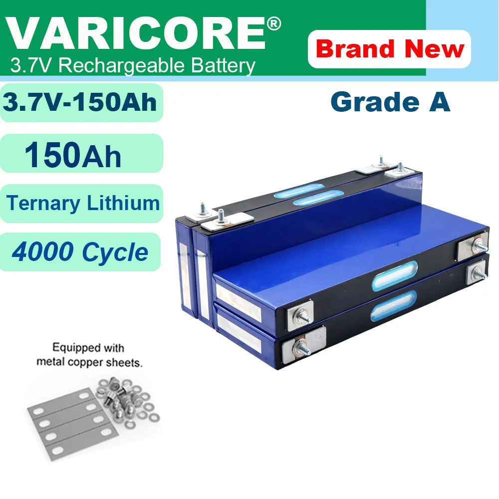 

3,7 В, 150 Ач, литиевая батарея, большой одиночный элемент питания для 3s, 12 В, 24 В, 36 В, 48 В, электромобиль, автономный, солнечный, ветровой, без налога