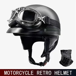 Retro half helmet motorcycle helmet American cruise motorcycle female pedal floating helmet electric summer helmet