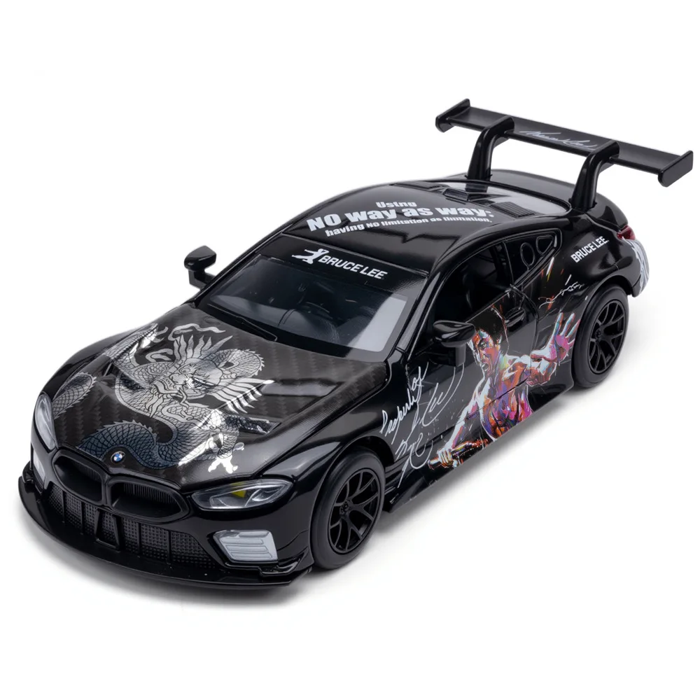 

Высокодетализированная модель автомобиля M8 GTE 1/32 из литого металла со звуком и светом, инерционная, для коллекции, декоративная, детская игрушка, подарок