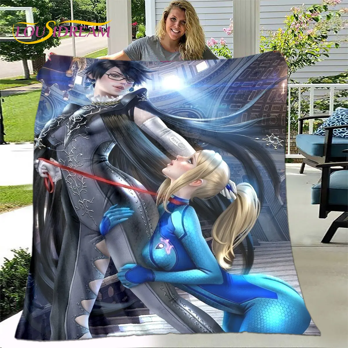 Bayonetta Sexy Game Gamer Cartoon Soft Plush Blanket,Flannel Blanket Throw Blanket for Living Room Bedroom Bed Sofa Picnic Cover