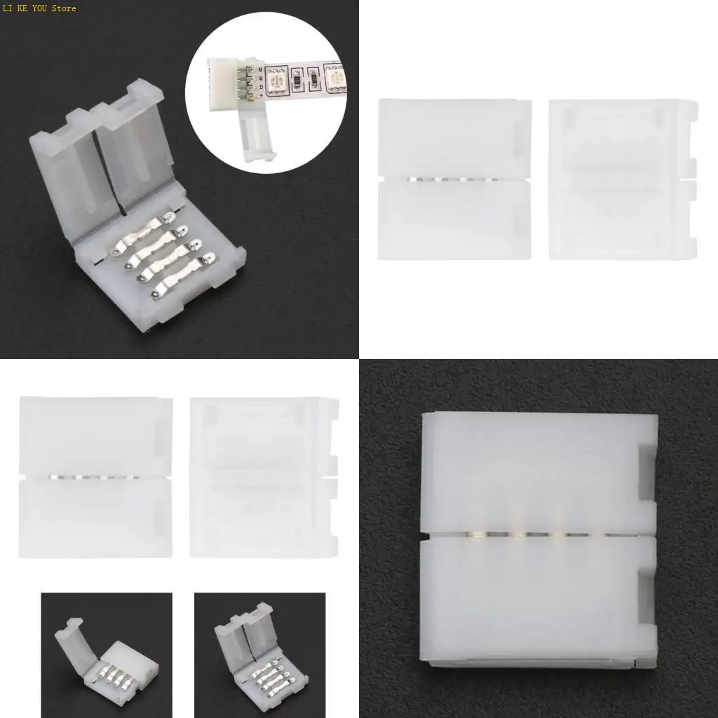 W3JE 솔더리스 클립 온 커플러 커넥터 4 핀 10mm 5050 RGB LED 스트립 라이트