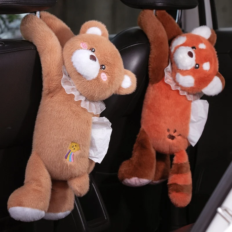 

Мультяшные плюшевые игрушки-коробки для салфеток в виде автомобилей: милые кролики, овечки, панды, мягкие плюшевые игрушки-животные, сумки для хранения салфеток, подарки для друзей