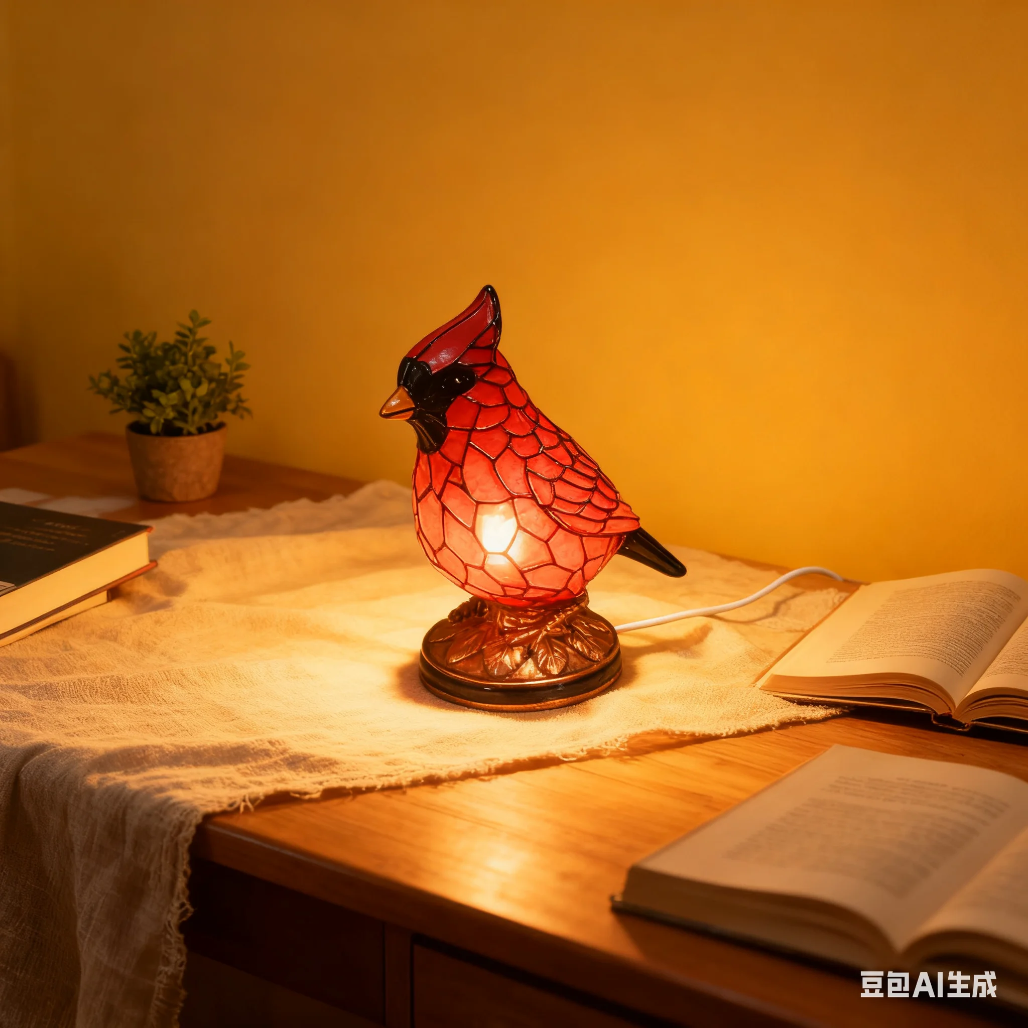 

Лампа Cardinal Рождественский художественный декор Свет Красная птица Ночник Домашний декор (большой)