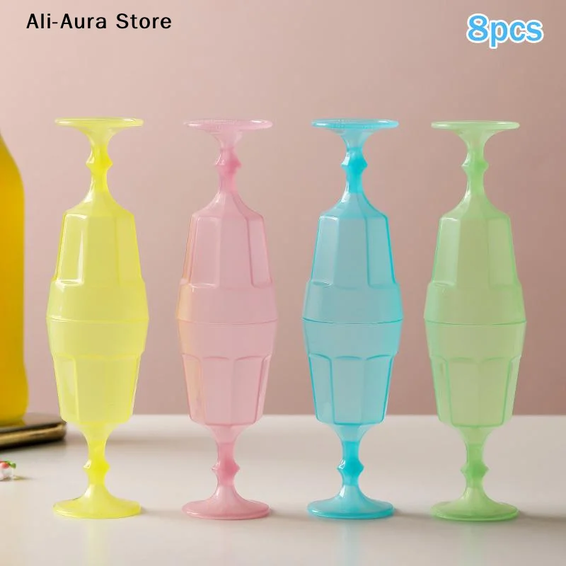 Decorative Wine Goblets  Plastic Colorful Reusable Cups For Easter Event Banquet Home Bar