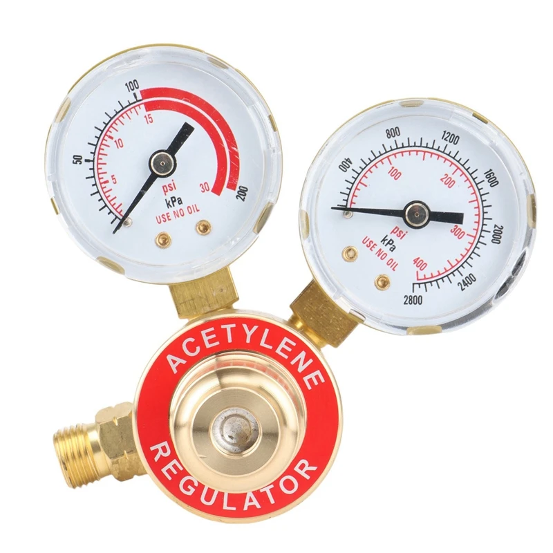 Acetylene Meter Air Intake CGA200 Inner Tooth All-Copper Pressure Adjustable Pressure Gauge