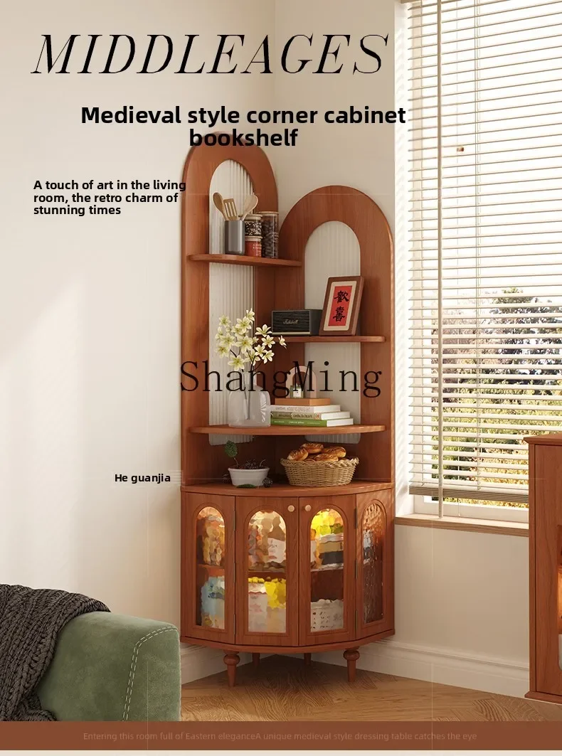 

CL room storage TV display cabinet side locker retro arched cabinet