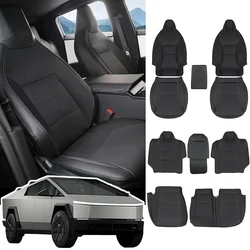 Seat Covers for Cybertruck Seat Covers Full Set Full Wrapping Edge PU Leather Seat Protector for Tesla Cybertruck Accessories