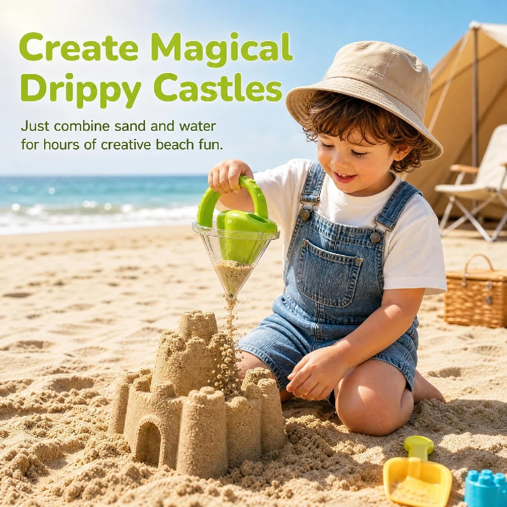 1PCS Drippy Sand Castle Maker Toys, Sand and Water Mixing Toy Spilling Funnel, Sands Beach Sifting Funnels Drizzle Castle Maker