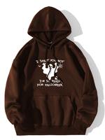 Brown hooded rope new hoodie spring and autumn thin loose loose wind coat cartoon printed hoodie woman