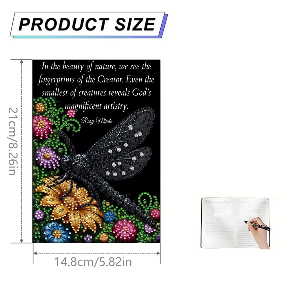DIY الماس الفن دفتر يوميات دفتر ملاحظات بغلاف مُجلّد 60 صفحة الماس الفن دفتر أطقم A5 للبالغين المنزل مكتب الفن الرسم #4