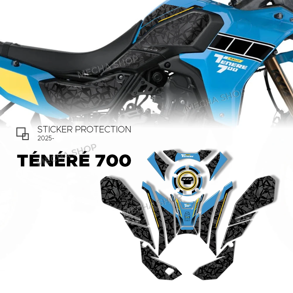 

For Tenere 700 Ténéré 700 2025 Motorcycle Accessories 3D Epoxy Resin Sticker Protection Kit Tank Pad Fairing Protection