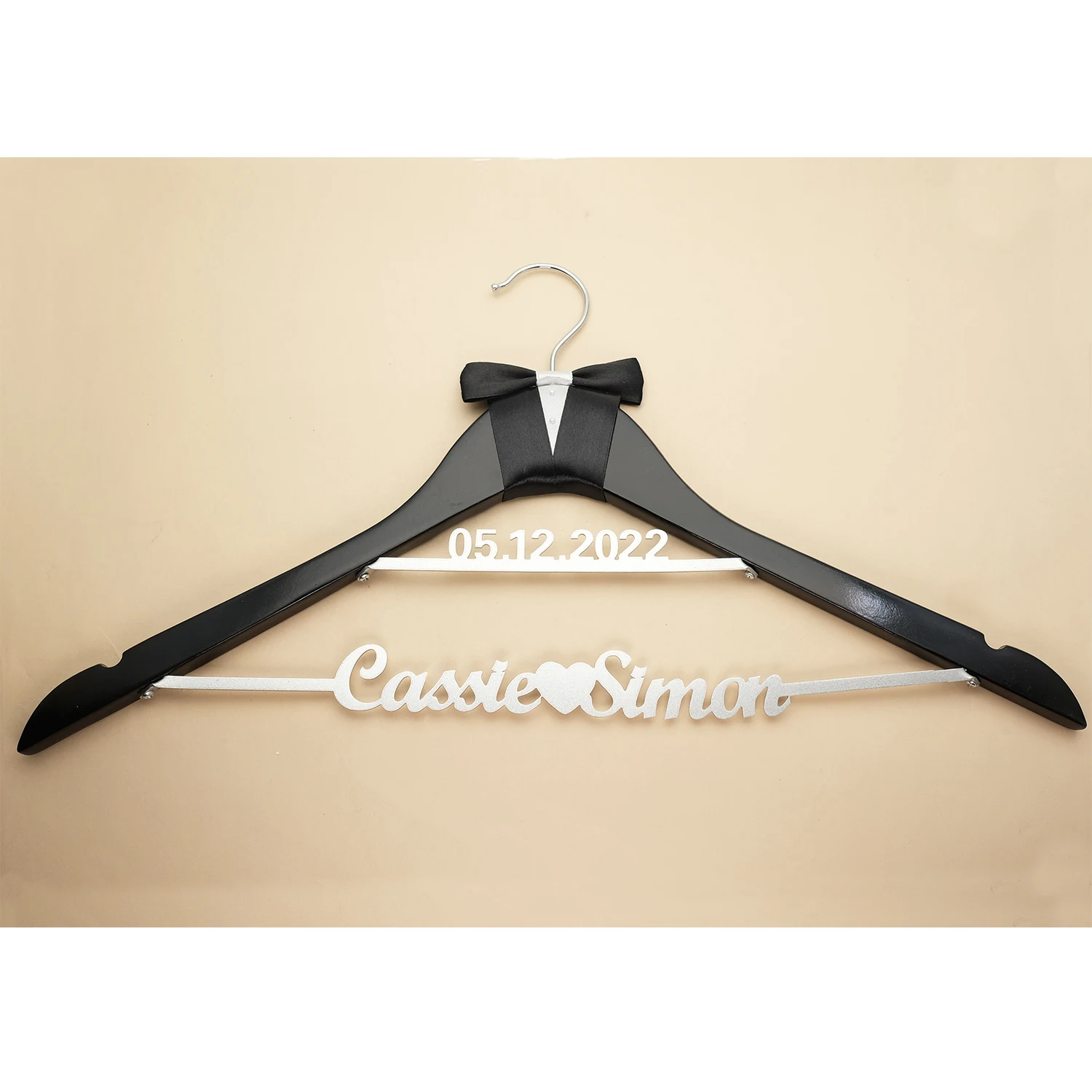 Personalized Wedding Hanger Bridal Hanger Custom Names and Date Wedding Dress Hanger Bride and Groom Hanger Bridal Shower Gift