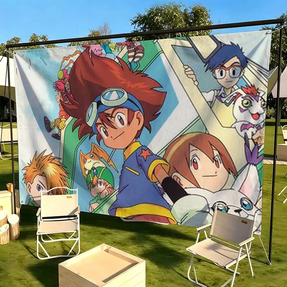 D-Digimon Story T-Time Stranger  Flags for Bedrooms Home Decor Items Outdoor Decors Garage Decoration Flaga