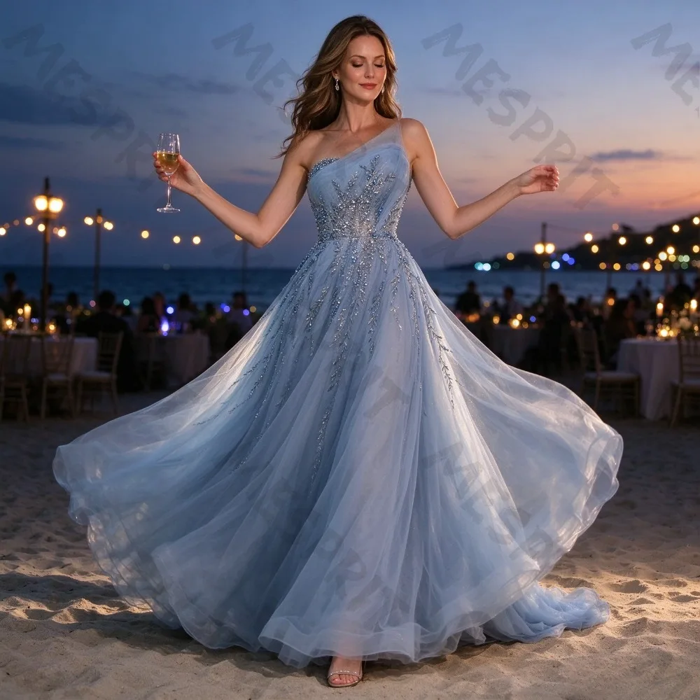 Customized Exquisite Strapless Mermaid Evening Gowns with Sleeveless Sequins Beaded See Through Back Mesh Trailing Party Dresses