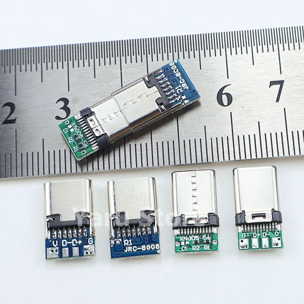 yaru 24/14 Pin USB 3.1 Type C Connector Male Female Socket Receptacle Adapter to Solder Wire Cable Support PCB Board Port  Jack