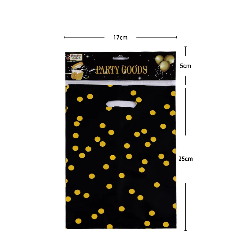 20Pcs golden dots Plastic Birthday Gift Packaging Bag Candy Cookie Tote Bags for Kids Birthday Baby Shower Party Favor Bags