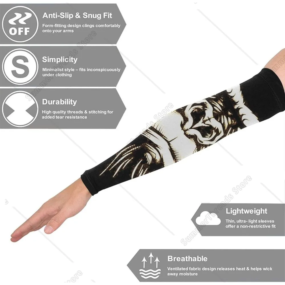 Cool Gorilla Monkey Black Men Women UV Protection Cooling Arm Sleeves Sun Sleeves Arm Cover Sleeves