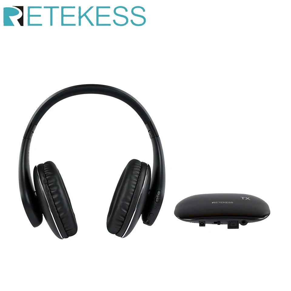 

Retekess TA005 Pro Wireless Headset Foldable Stereo TV Headphone Signal 30m Range Mute Key 2 Channel Switch Rechargable For TV