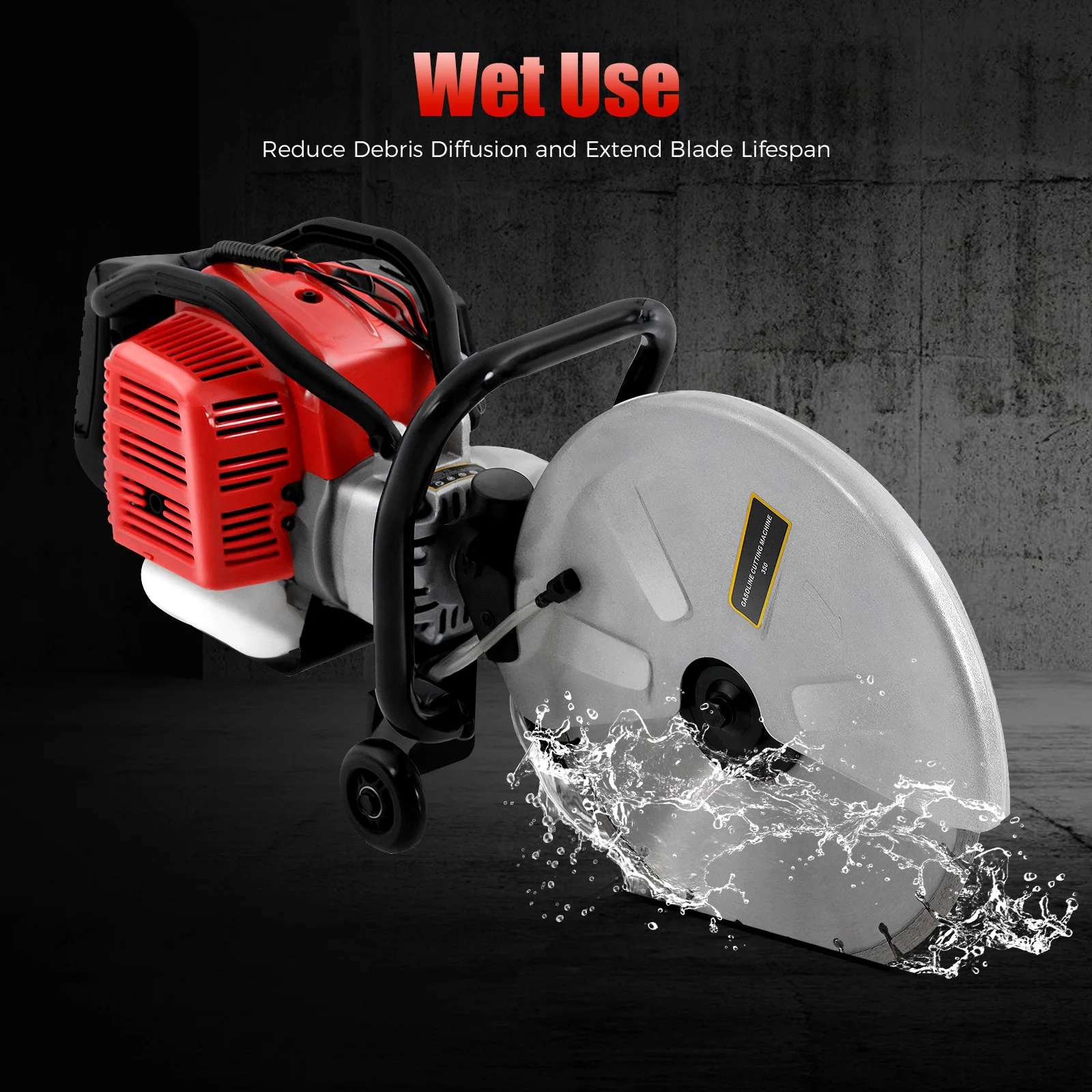 400W Concrete Cutter Saw Circular Saw Concrete Wet Saw Cutter Guide Roller Water Line Attachment Cut Off Saw Demo Saw