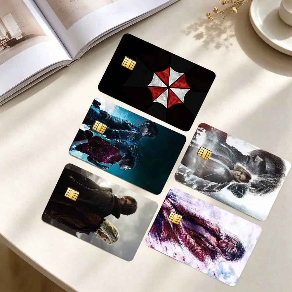 R-Resident Evil Game   Credit Card HD Stickers Small Chip Waterproof Sticker Game Card Decal Gift