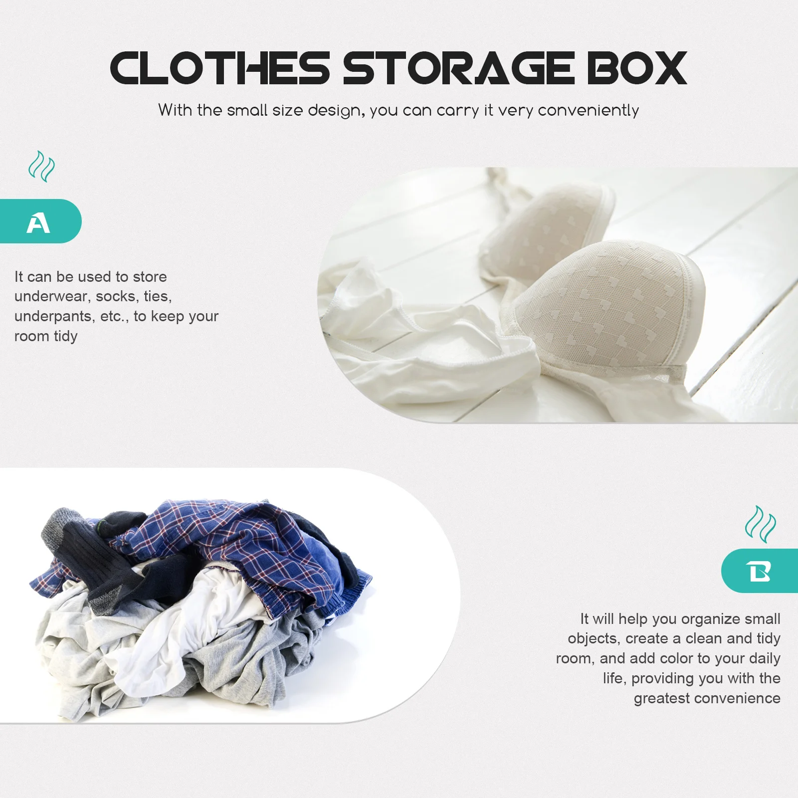 

1Pcs Underwear Storage Box Drawer Organizer PP Socks Storage Case Wardrobe Household Organizing Box Sock Case