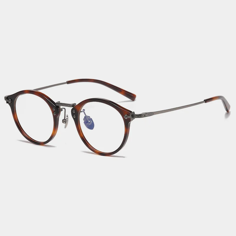 

Luxury Retro Oval Glasses Frame Acetate Titanium Top Quality for Men And Women Vintage Computer Eyewear