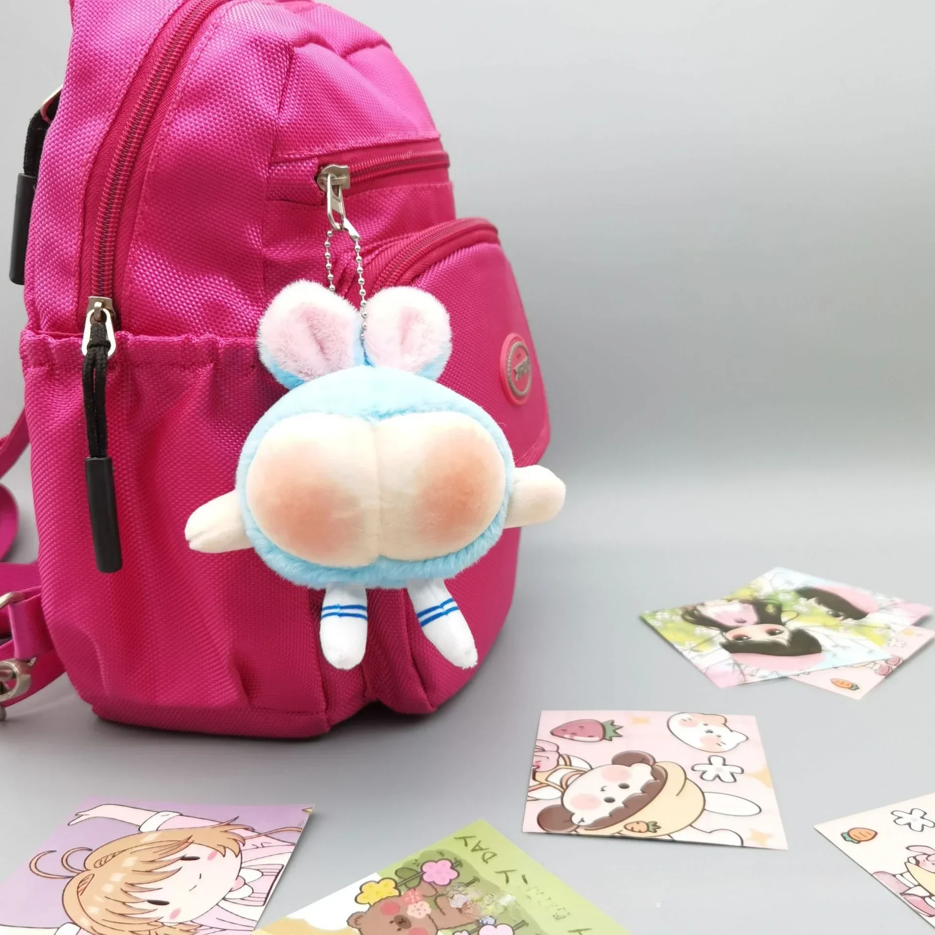 Funny Peach Bunny Butt Keychain Cute Keychain Decoration Charm for Purse Backpack Hanging Decor Small Gift Photo Props
