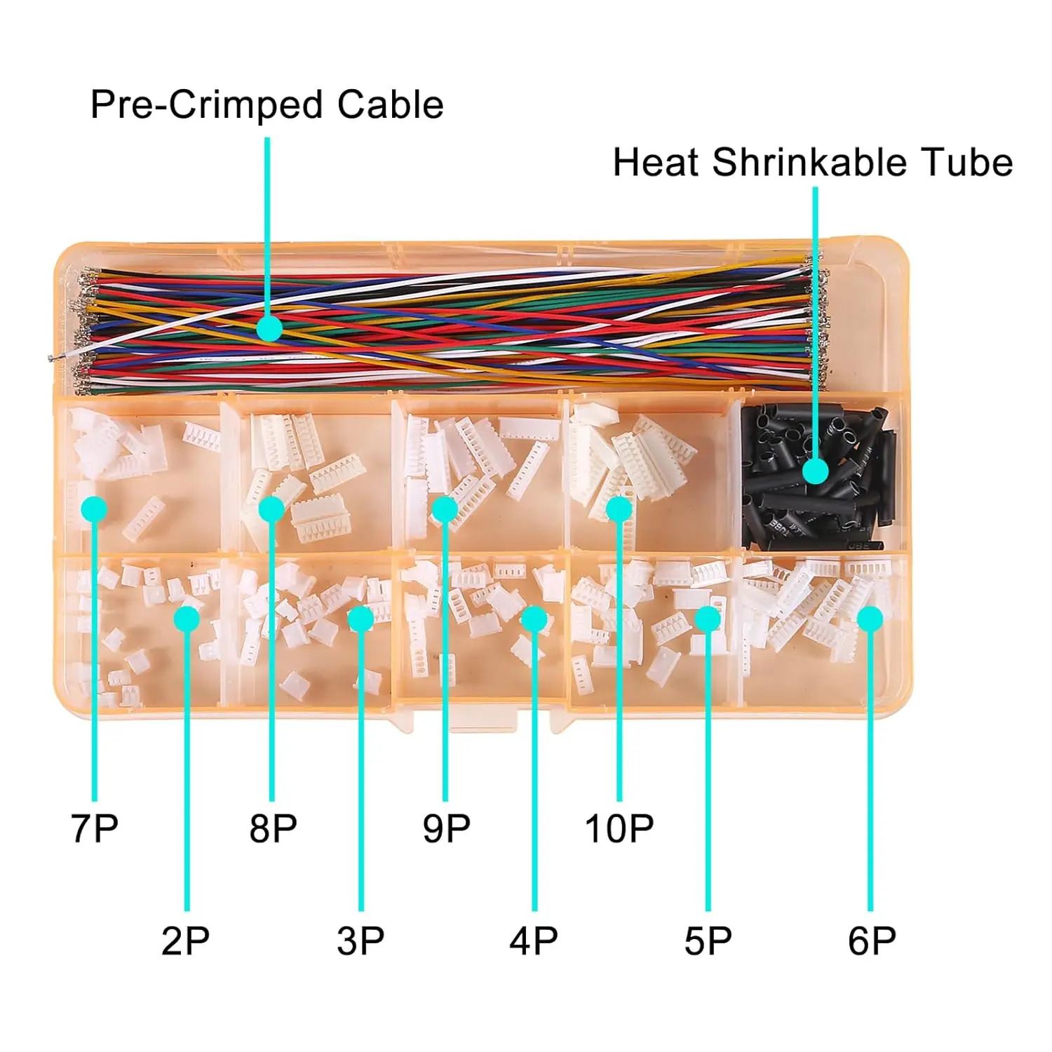 Conectores JST de 1,25 mm, enchufe y enchufe con cables prensados, compatibles con JST Molex PicoBlade, conector de paso de 1,25 mm para Pix