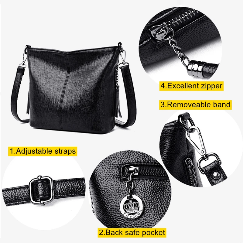 Fashion Shoulder Bags for Women Tote Bag Handbag PU Waterproof Solid Zipper Handbag Crossbody Casual Rectangle Female Pocket