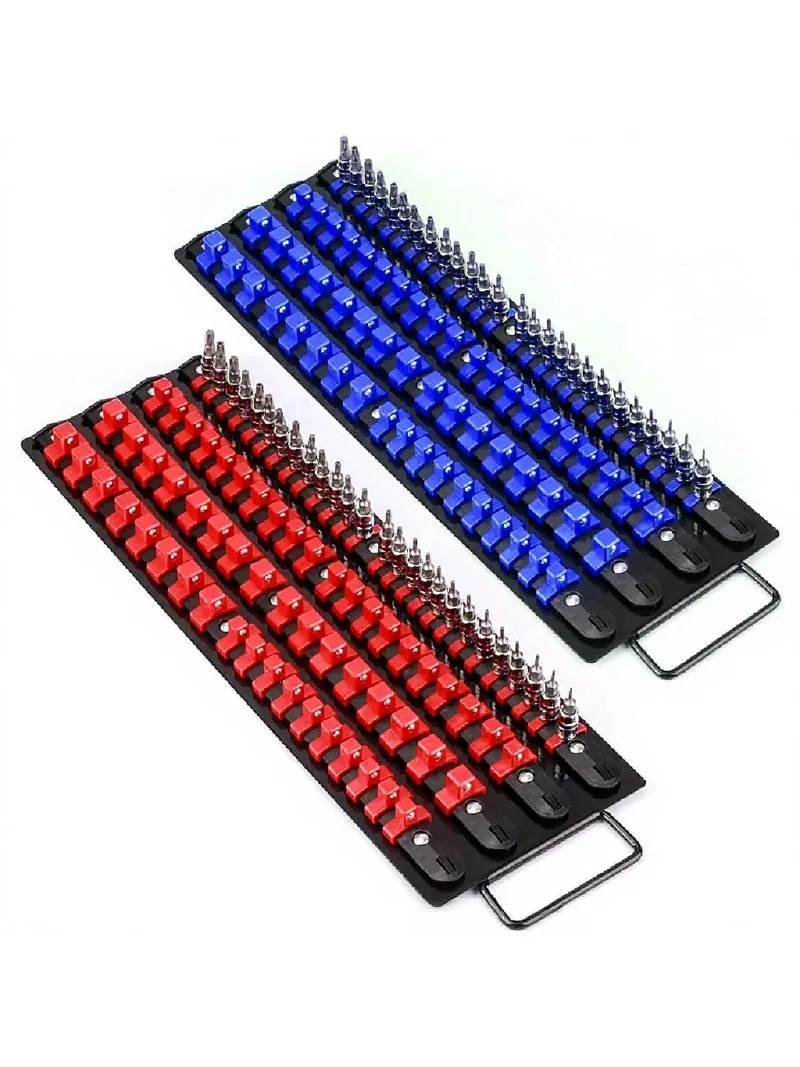 80-piece-portable-socket-organizer-tray-heavy-duty-abs-socket-holder-with-random-color-clips-black-tool-storage-rack
