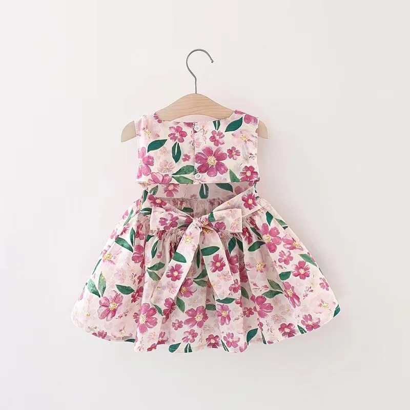 

Summer Newborn Baby Girl Clothes Floral Hollow Back Dress for toddler Girls Baby Clothing 1st Birthday Princess Dresses Dress