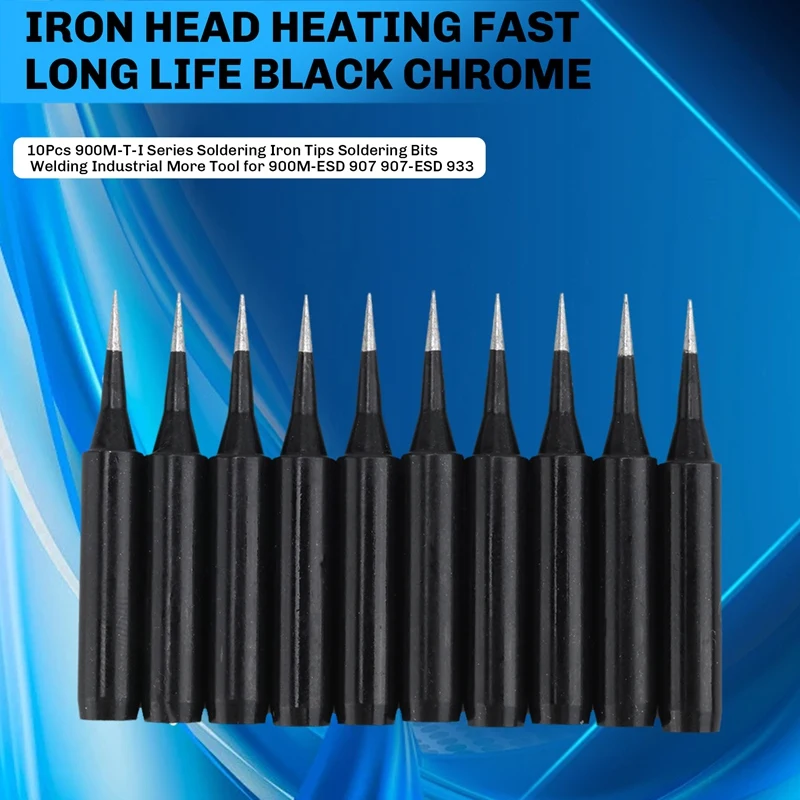 10Pcs 900M-T-I Series Soldering Iron Tips Soldering Bits Welding Industrial More Tool For 900M‑ESD 907 907‑ESD 933