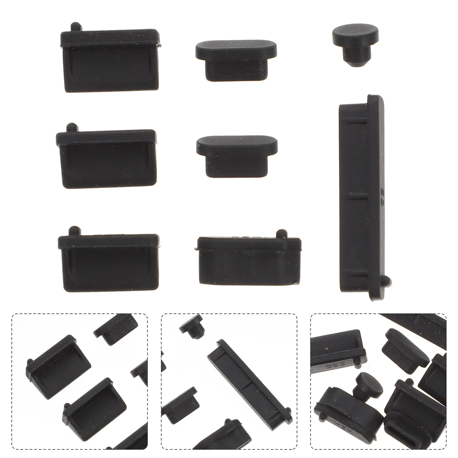 

3 комплекта ноутбукаAntiDustCover BlackSiliconePortStopper, аксессуары для материнской платы, ноутбук, компьютер, пылезащитный чехол, клавиатура, защитная пленка