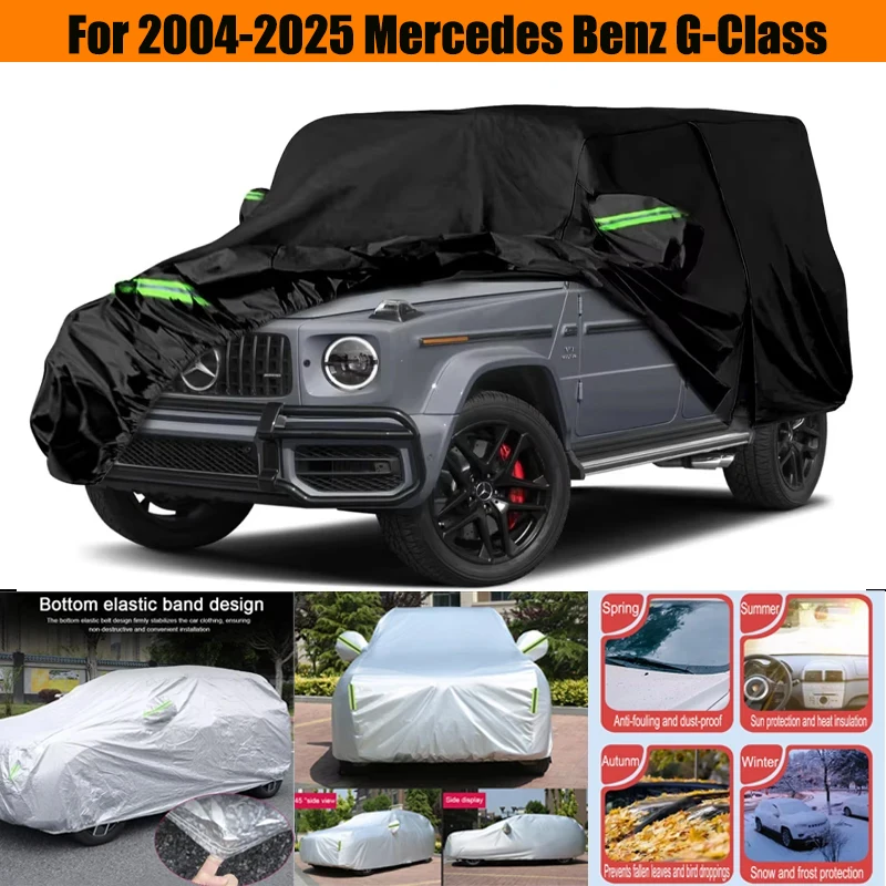 

Waterproof Car Covers For 2004-2025 Mercedes Benz G-Class with Zipper Door Windproof Bands for Snow Rain Dust Hail Protection