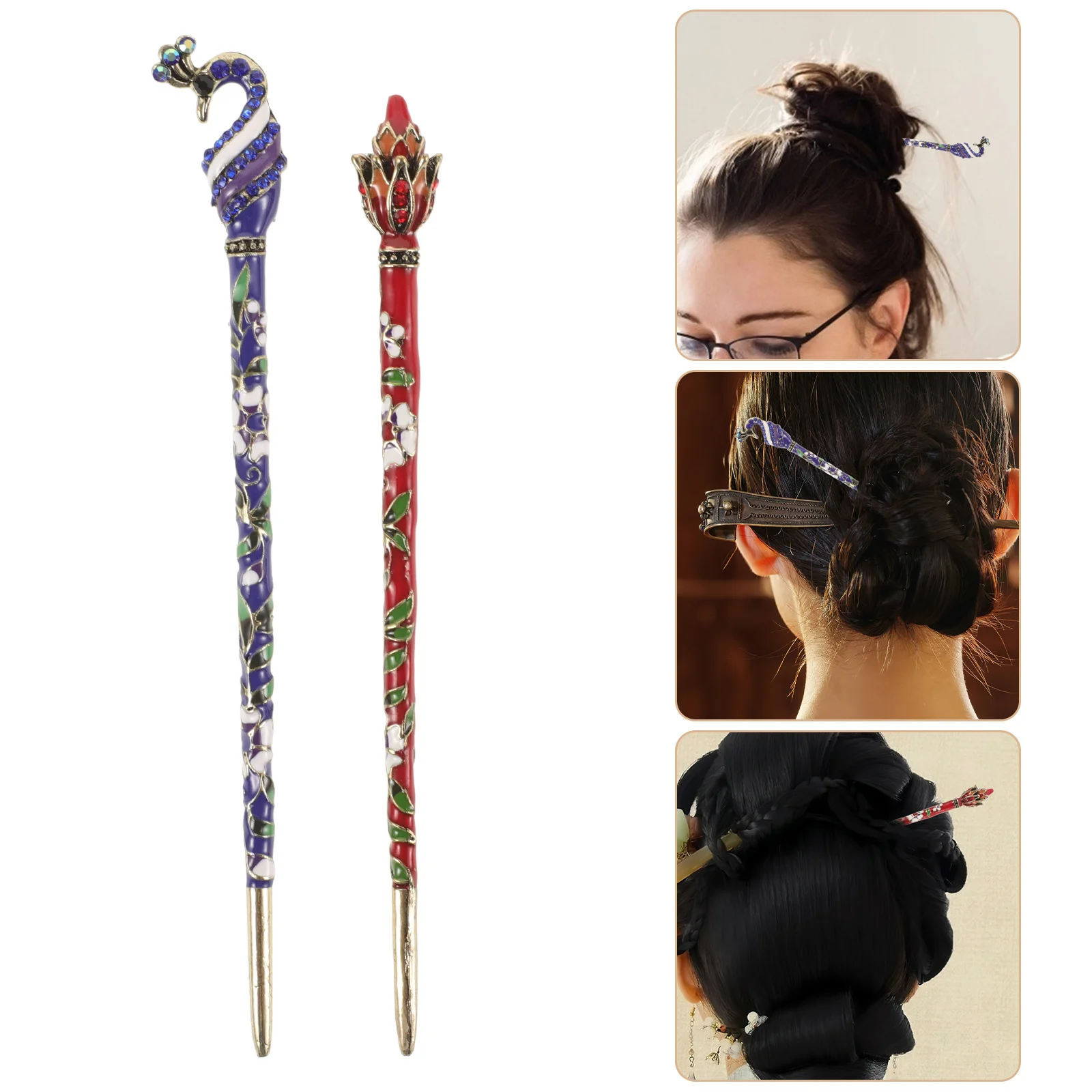 

2 шт., винтажные палочки для еды для женщин, булочка из цинкового сплава, длинные толстые вьющиеся инструменты для укладки, китайские аксессуары для волос, палочка для волос в стиле ретро