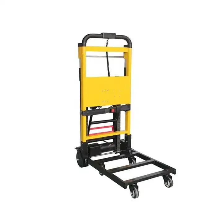 Folding Shopping Trolley with Track Hand Electric Flatbed Cargo Trolley to Up Stairs