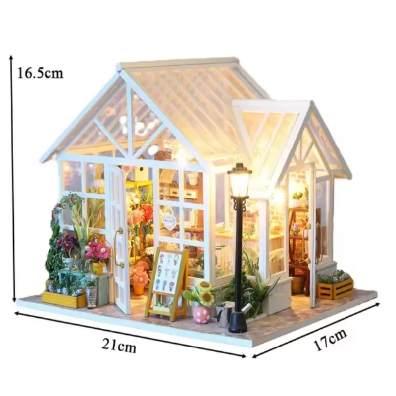مجموعات منزل مصغرة ذاتية الصنع، كوخ حديقة الزهور الخشبية، نموذج للحرف اليدوية للبالغين، ديكور المنزل، هدايا عيد الميلاد للأصدقاء #6
